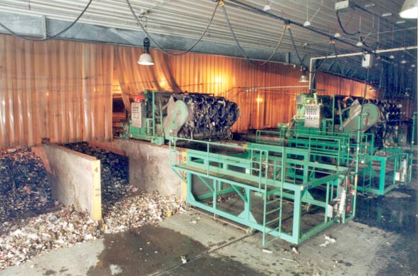 Inside the WSF where organic waste is composted,